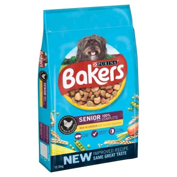 Image of Bakers Senior Chicken and Country Vegetables Dog Food 12.5kg