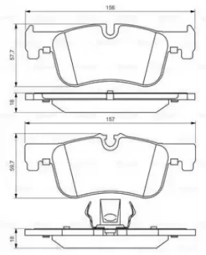 Image of Bosch 0986494561 BP1482 Brake Pad Set Disc Brake Front Axle