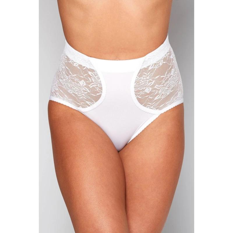 Image of Studio Lace Detail Light Control Brief - White White XL