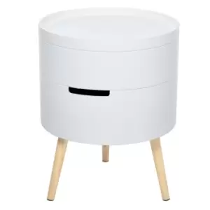 Image of HOMCOM 3-Part Side Coffee Table End Desk Night Stand Storage Organiser with Rotated Opening, Detachable Tray, White