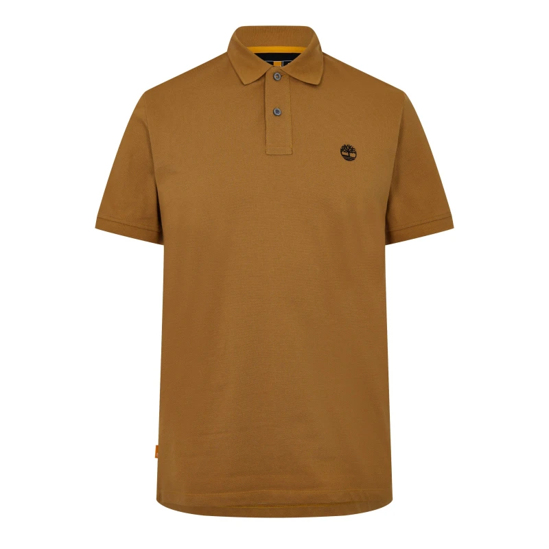 Image of Timberland Miller Short Sleeve Polo Shirt - Beige Beige S