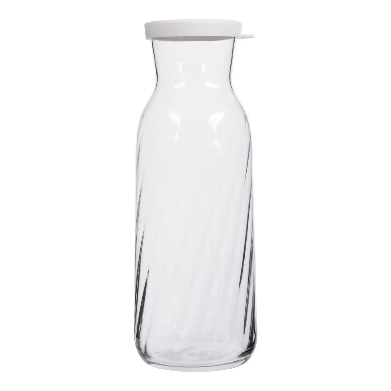 Image of LAV Fonte Optic Glass Carafe - 1.2L - White Lid Clear unisex