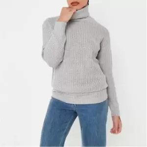 Image of Missguided Petiteroll Neck Basic Dress - Grey