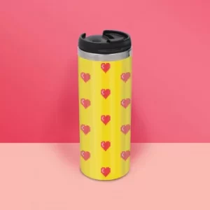 Image of Love Heart Pattern Stainless Steel Travel Mug