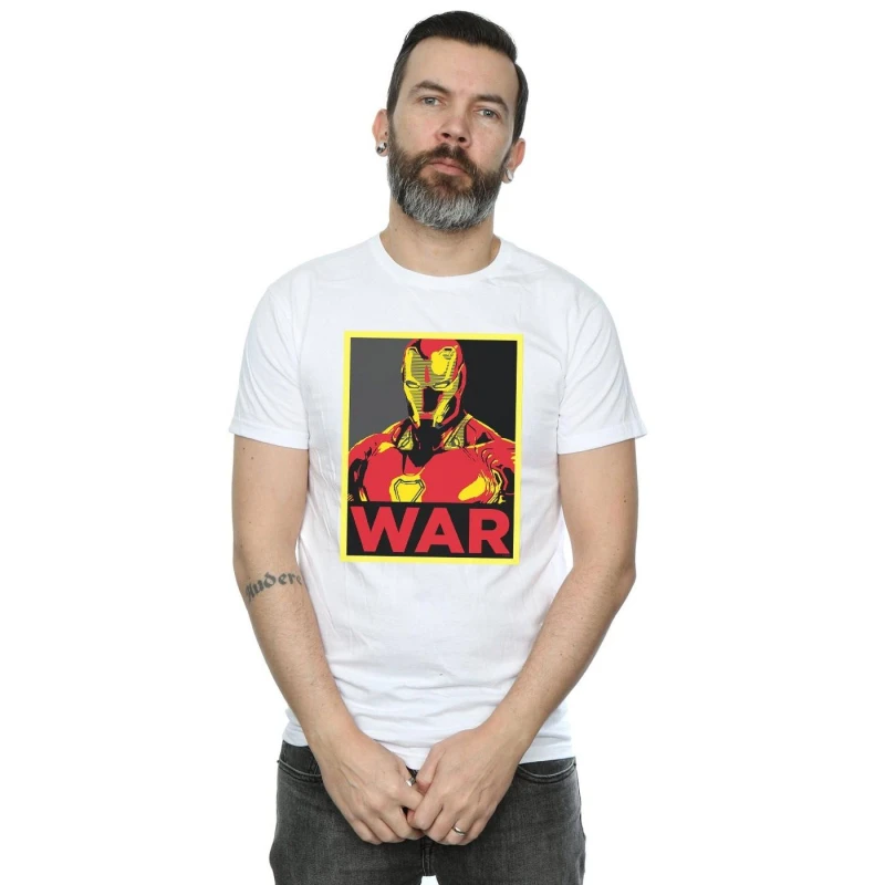 Image of Marvel Marvel Men Avengers Infinity War Iron Man War T-Shirt in White Size: Small White S Male 5057981629961