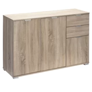 Image of Sideboard Alba Oak 107x74x35cm with 3 Doors 2 Drawers