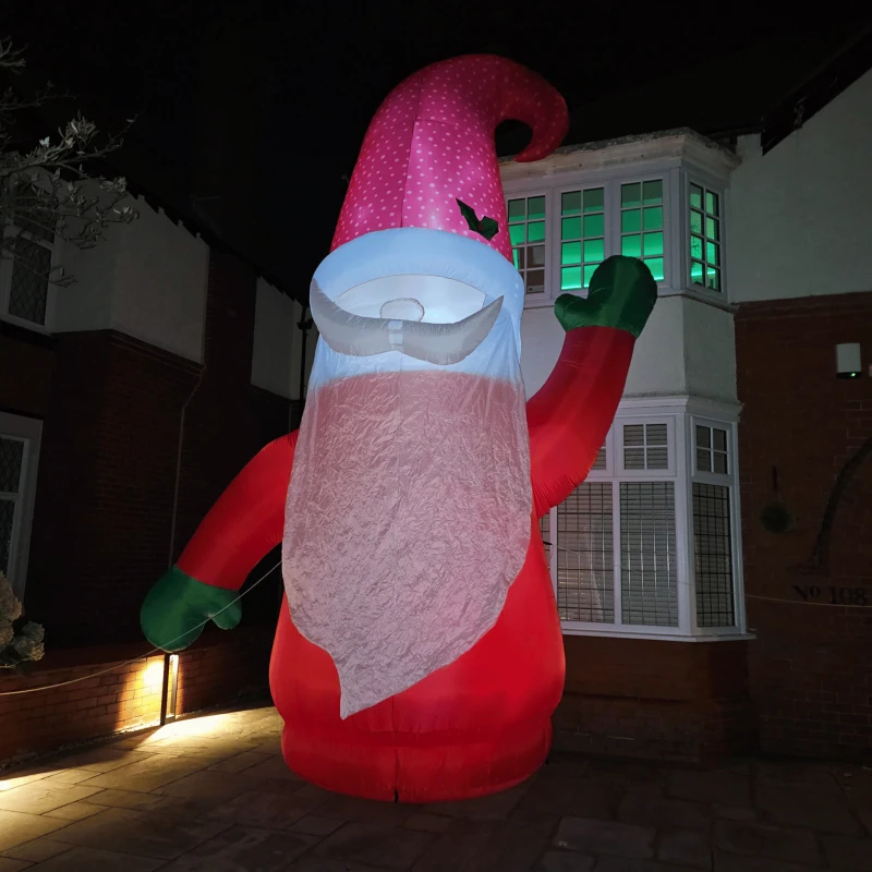 Image of Giant: 20ft (6m) Outdoor Inflatable Light up Christmas Gonk with Raised Arm & LEDs