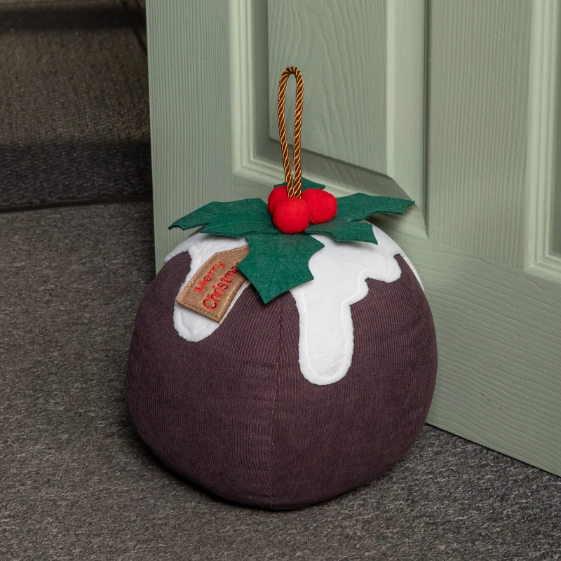 Image of 1.5Kg Weighted Indoor Decorative Christmas Pudding Door Stop