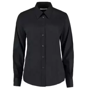 Image of Kustom Kit Ladies Long Sleeve Workforce Shirt (18) (Black)