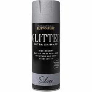 Image of Rust-Oleum Silver Glitter Ultra Shimmer Spray Paint 400ml