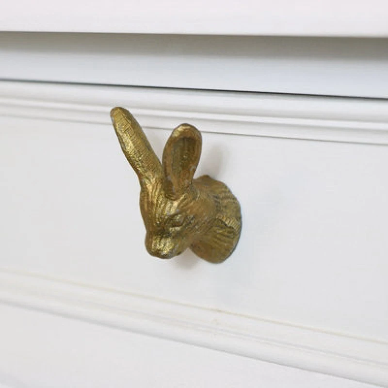 Image of Melody Maison Gold Rabbit Head Drawer Knob Gold