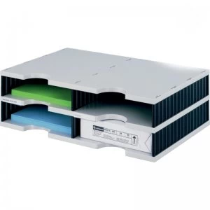 Image of Styrodoc Duo Base Unit 4 Compartments GY Base BK Sides