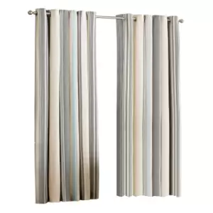 Image of Riva Home Broadway Ringtop Curtains (66x90 (168x229cm)) (Duck Egg)