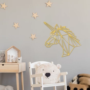 Image of Un?corn Metal Decor - Gold Gold Decorative Metal Wall Accessory