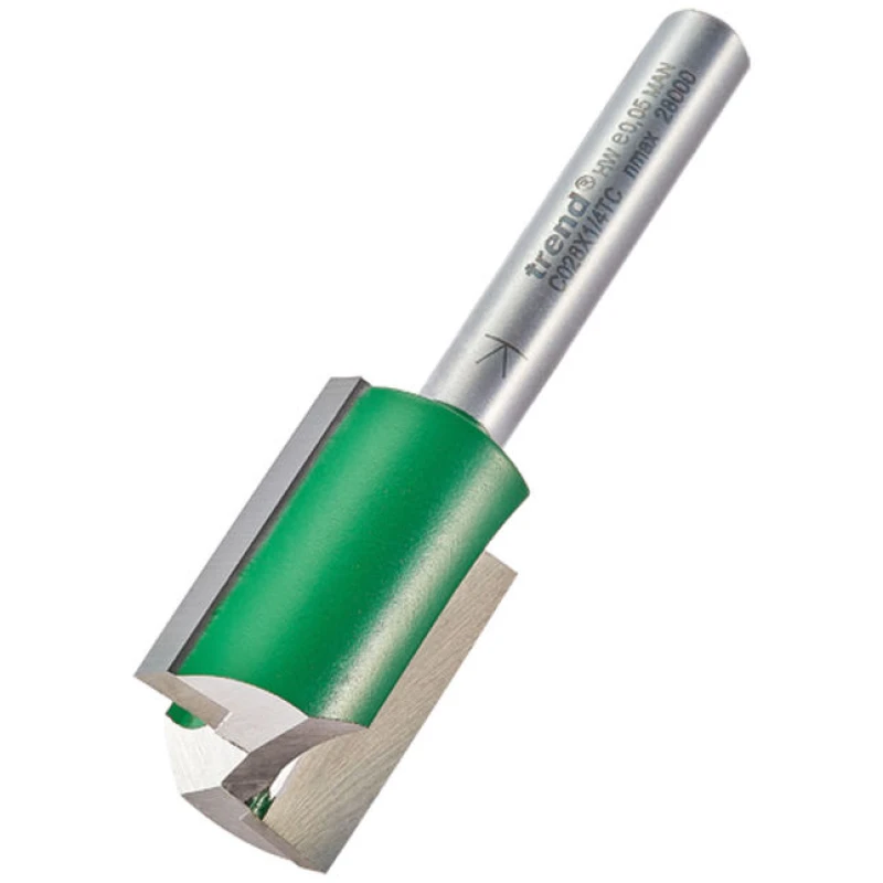 Image of Trend CRAFTPRO Two Flute Straight Router Cutter C028X1/4TC Diameter Cut: 17.5mm
