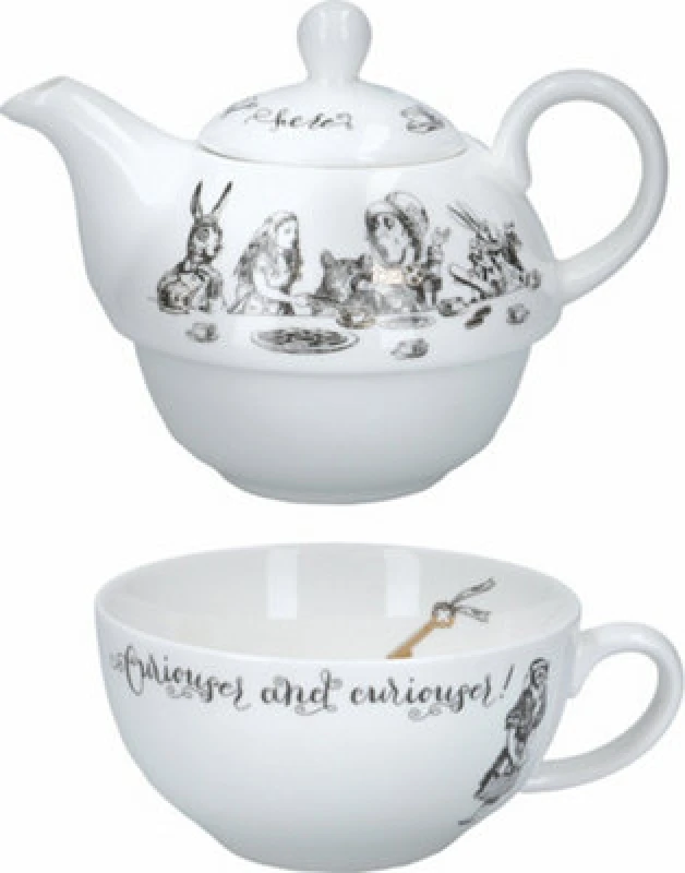 Image of V & A Alice In Wonderland Tea for One Teapot White