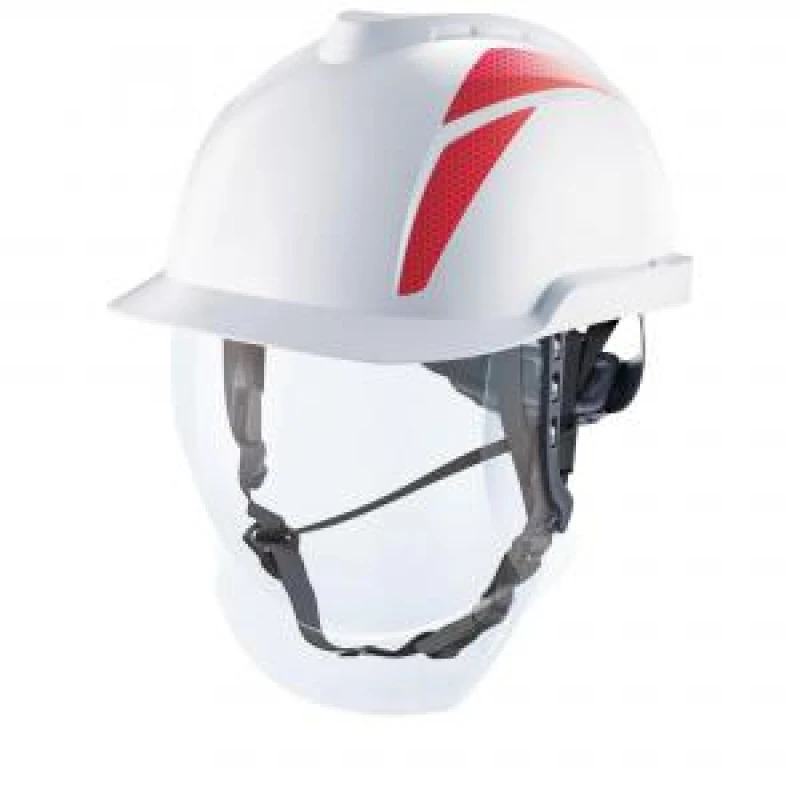 Image of MSA V - Gard 950 Electrician Helmet White Set White / Red