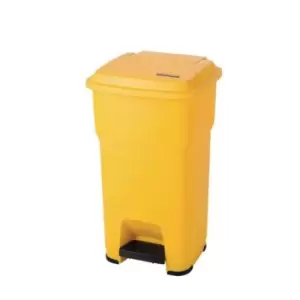 Image of Slingsby Pedal Bin With Silent Closing Lid. Yellow 60L