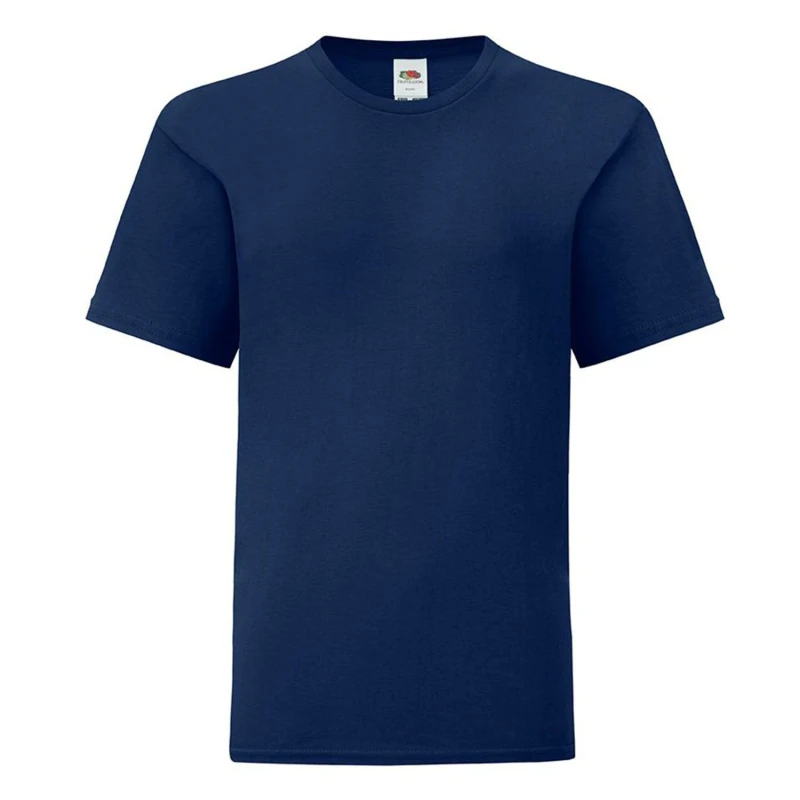 Image of Fruit of the Loom Basic T-Shirt in Navy Size: 12-13 Years Navy Unisex 12-13 Years