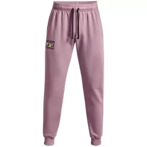 Image of Under Armour Fleece Sign Jogging Bottoms Mens - Pink