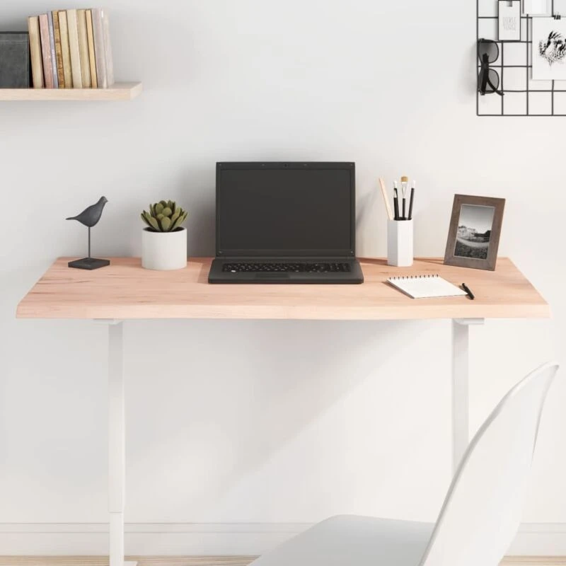 Image of Vidaxl Table Top 100X40X2cm Untreated Solid Wood Oak, Brown 3156299