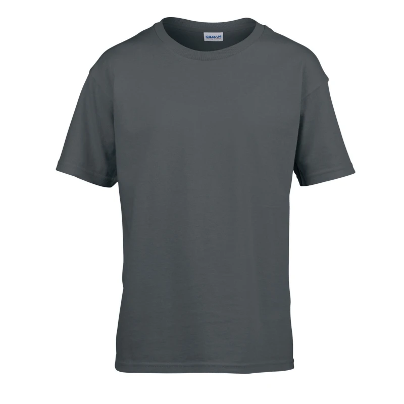 Image of Gildan Childens SoftStyle Ringspun T-Shirt in Charcoal Size: 12-13 Years Charcoal Unisex 12-13 Years