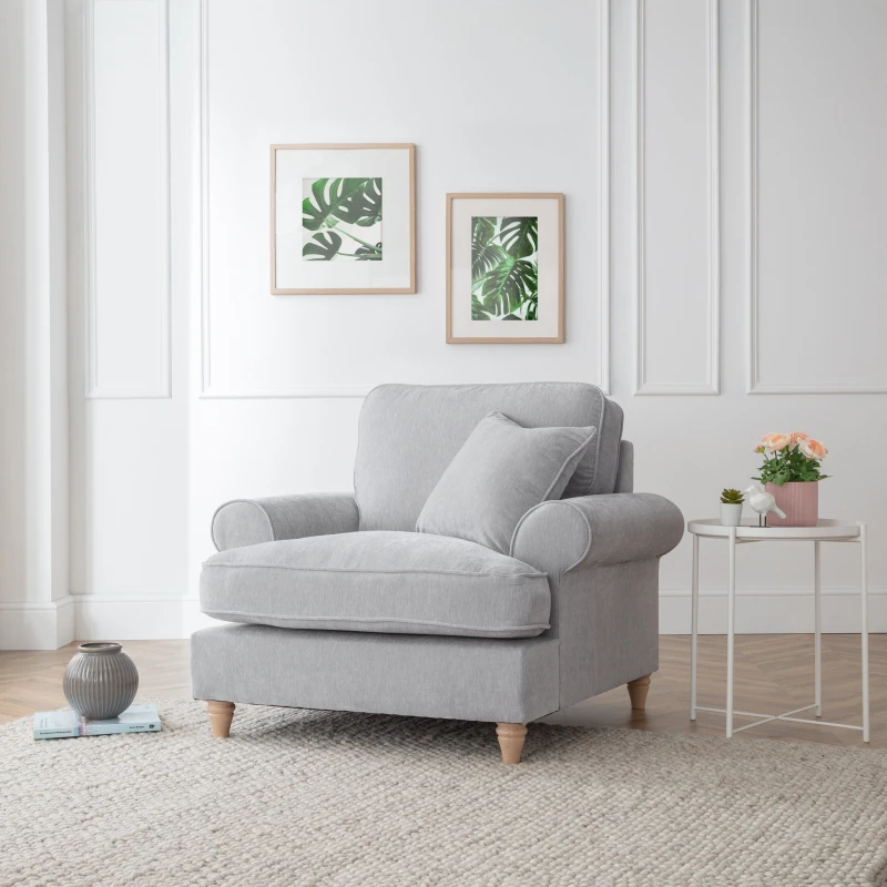 Image of The Great Sofa Company Ezra Armchair Manhattan Ice in Light Grey Light Grey Unisex