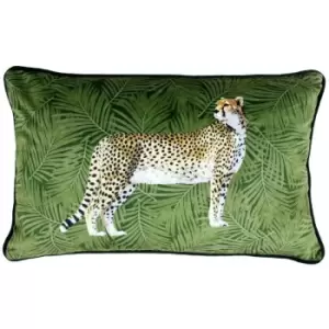 Image of Riva Home Cheetah Forest Cushion Cover (30 x 50cm) (Green) - Green