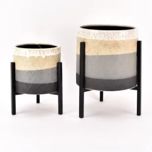 Image of HESTIA Set of 2 Contemporary Ceramic Planters