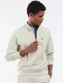 Image of Barbour Rigg Half Zip Sweat, Ecru Size M Men