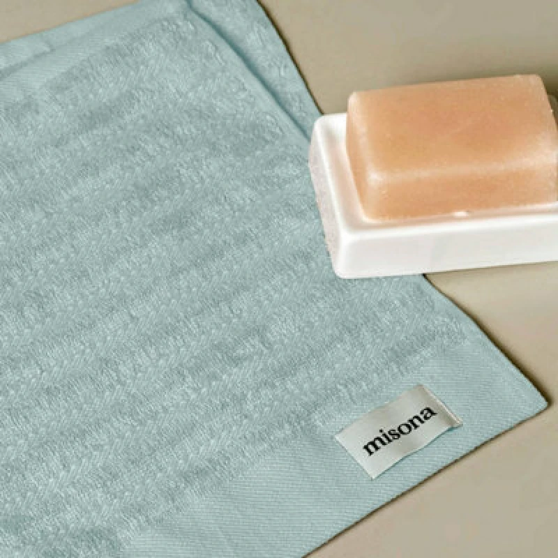 Image of Misona Organic Cotton Face Cloths Pack Of 2 - Duckegg