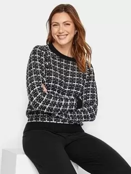Image of Long Tall Sally Mono Boucle Jumper, Black, Size 8-10, Women