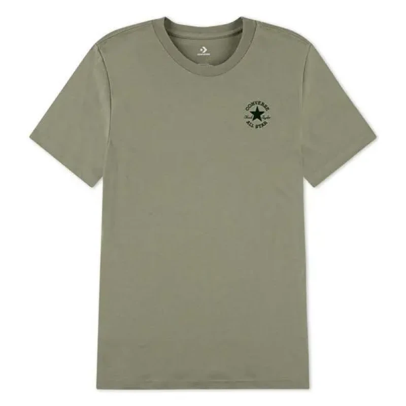 Image of Converse Chest Logo Print T-Shirt with Short Sleeves Khaki Baby 8/10Y (126 to 138CM);13/15Y (153 to 159CM)