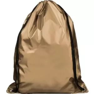 Image of Bullet Adults Unisex Oriole Shiny Drawstring Backpack (One Size) (Gold) - Gold