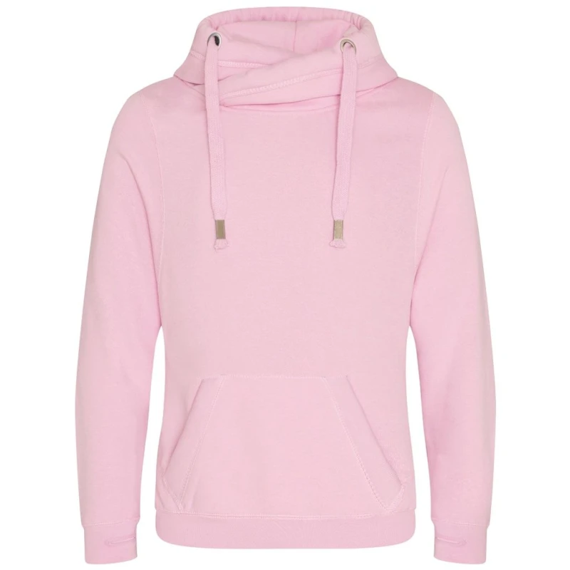 Image of AWDis AWDis Men Cross Neck Hoodie in Baby Pink Size: X-Small Baby Pink XS Male 5059958506510