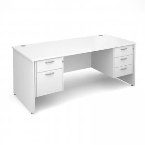 Image of Maestro 25 PL Straight Desk With 2 and 3 Drawer Pedestals 1800mm - whi