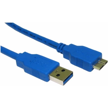 Image of USB3-MICROB-BL USB 3.0 A Male - 10 Pin Micro B Blue Cable 2m - Rvfm