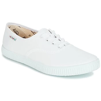 Image of Victoria Lace Up Cotton Canvas Plimsoll - White, Size 5, Women