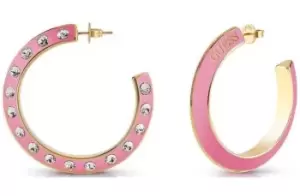 Image of Guess UBE01498YGPK Womens Hoops Don't Lie Earrings Jewellery
