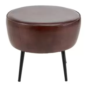 Image of Pacific Donato Leather Footstool Brown