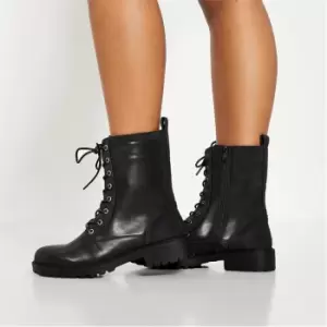Image of I Saw It First Basic Lace Up Boots - Black