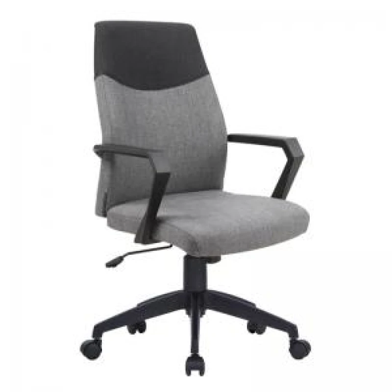 Image of Clyde Nautilus Designs Clyde High Back Two Tone Fabric Executive Office Chair With Modern Angular Fixed Arms Grey/Black - BCF/F569/GY-BK BCF/F569/GY-B