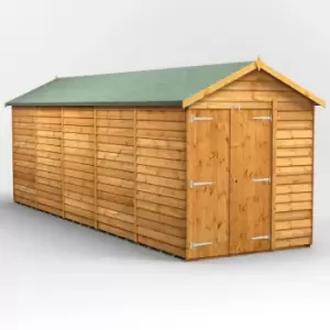 Image of 20x6 Power Overlap Windowless Apex Double Door Garden Shed