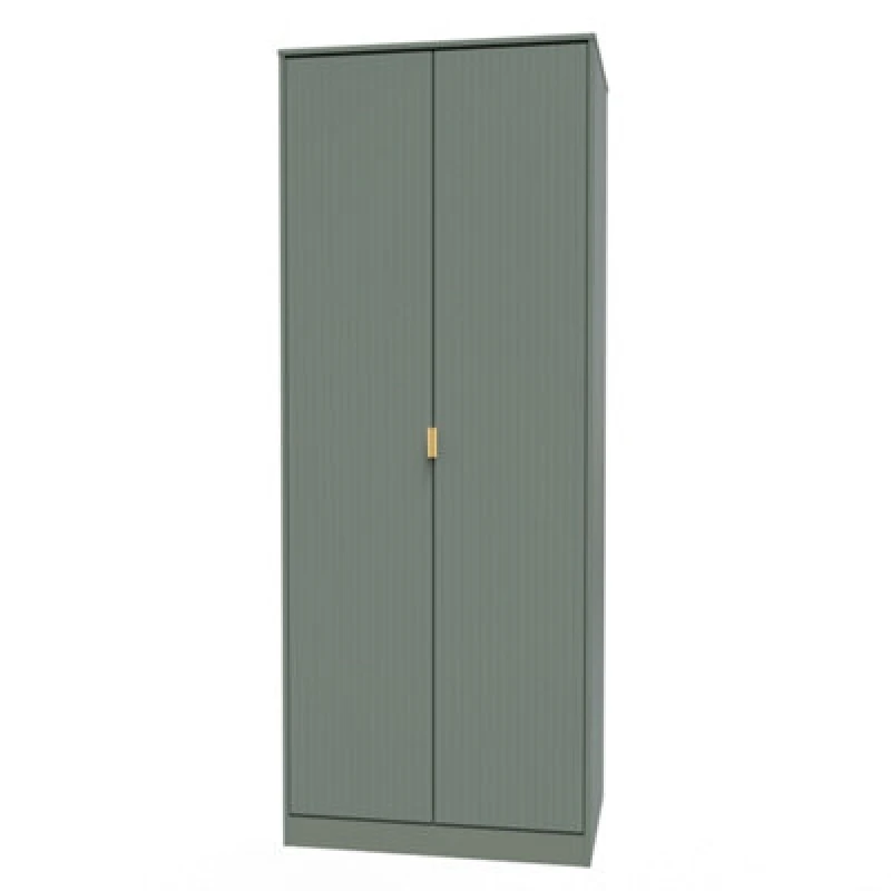 Image of Welcome Furniture Ready Assembled Linear 2 Door Wardrobe In Reed Green LIF080RGRG