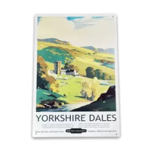 Image of British Railways Retro Advertising Yorkshire Dales Vintage Metal Sign