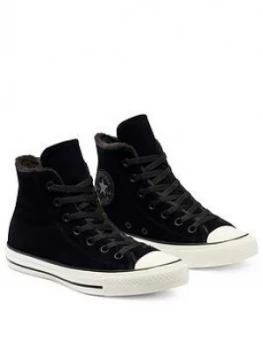 Image of Converse All Star Faux Fur Lined Hi-Tops - Black