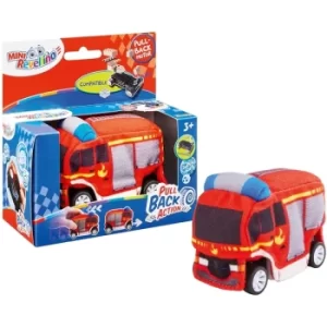 Image of Revellino 23199 Plush Fire Truck with Pull-Back Motor for Playing and Cuddling