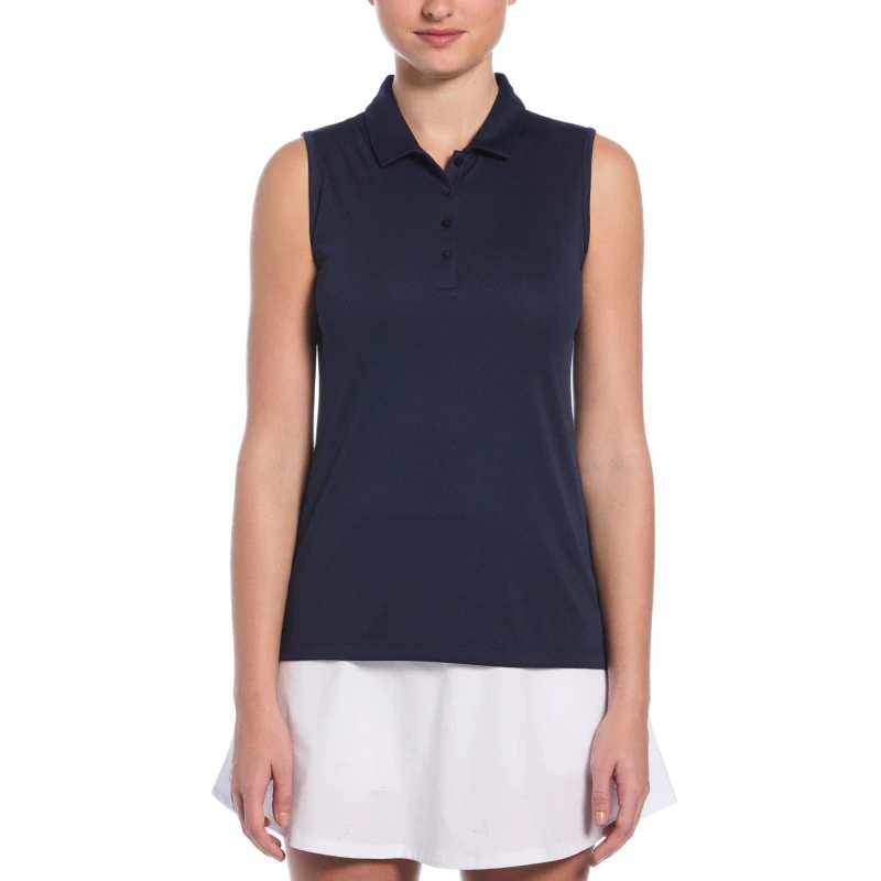 Image of Callaway Womens Sleeveless Performance Polo Shirt Peacoat female 8 (XS)