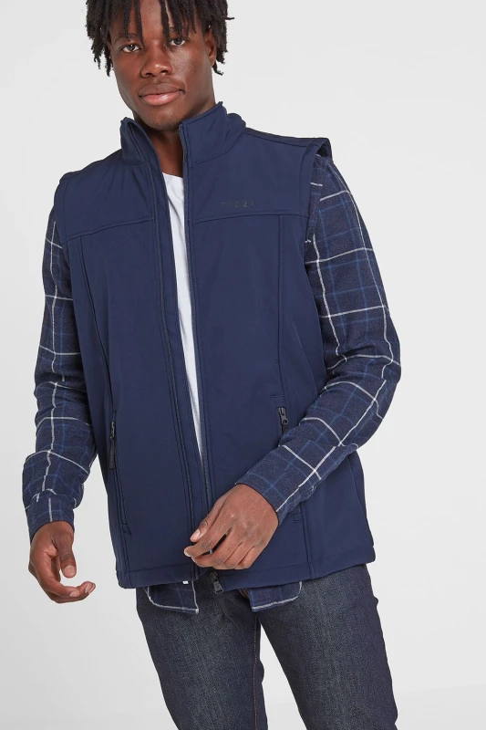 Image of TOG24 TOG24 Men 'Feizor' Shower Resistant Softshell Gilet in Navy Size: Medium Navy M Male 5053023059338