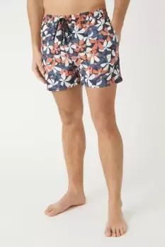 Image of Navy Floral Print Swim Short